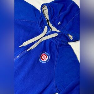 Chicago Cubs Antigua Embroidered Logo Full Zip Hooded Jacket Women's Medium GOOD